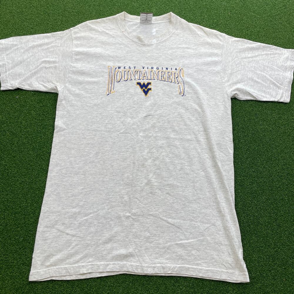 Vintage The American B-Wear West Virginia Mountaineers Gray T-Shirt Sz L
